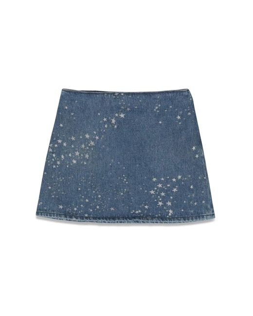 Versace Blue Glitter Denim Skirt