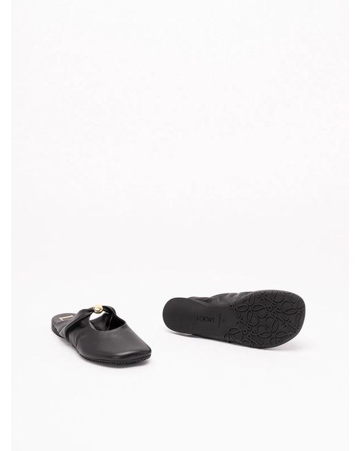 Loewe Black 'Pebble' Soft Mule