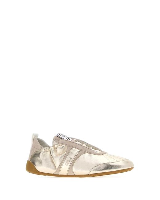 Chloé White Leather Kick Sneakers