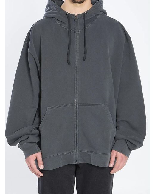 Maison Margiela Gray Hoodie With Numeric Logo for men