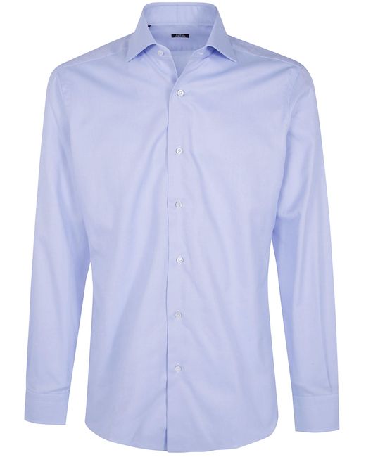 Barba Napoli Blue Classic Oxford Shirt for men