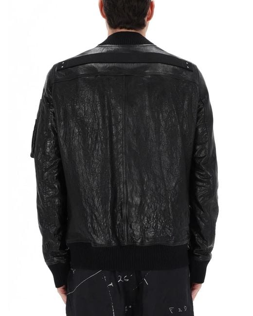 Rick Owens Black Bomber Jacket "Classic Flight" for men