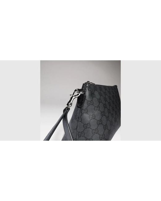 Gucci Black Wristlet Clutch With Logo Pattern for men