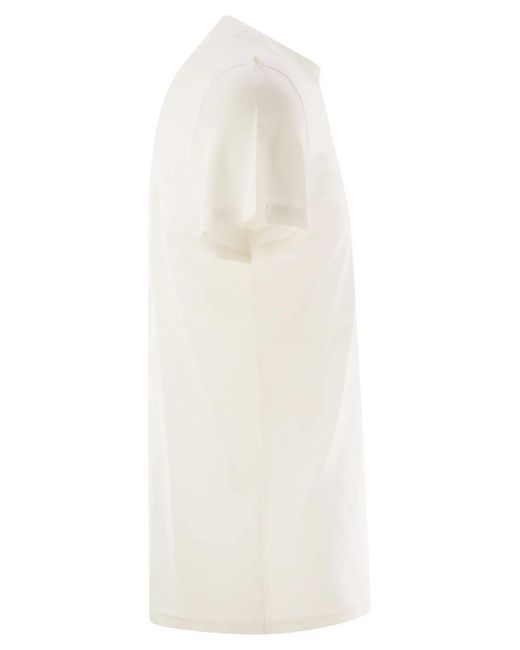 PT Torino White Silk And Cotton T-Shirt for men