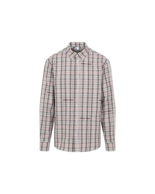 Off-White c/o Virgil Abloh Gray Flannel Cotton Shirt for men