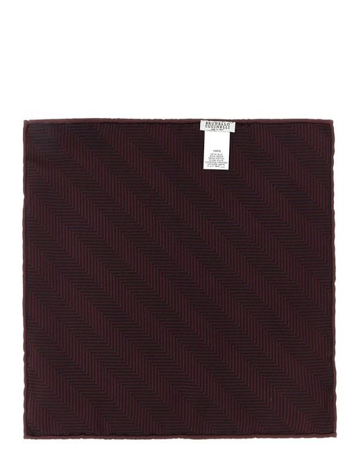 Brunello Cucinelli Purple Chevron Pocket Clutch for men