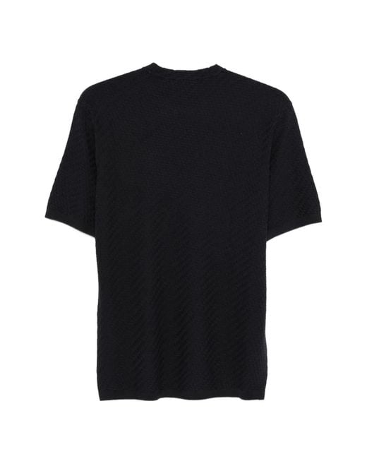 Emporio Armani Black Viscose-Blend T-Shirt for men