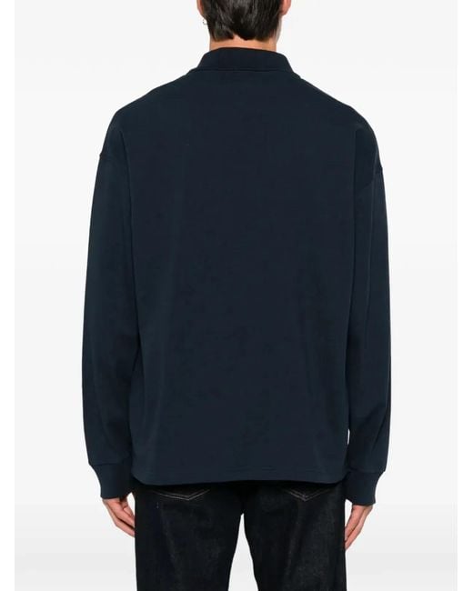 A.P.C. Blue Long-Sleeved Polo Shirt for men