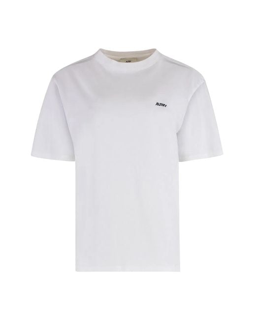 Autry White Logo Cotton T-Shirt