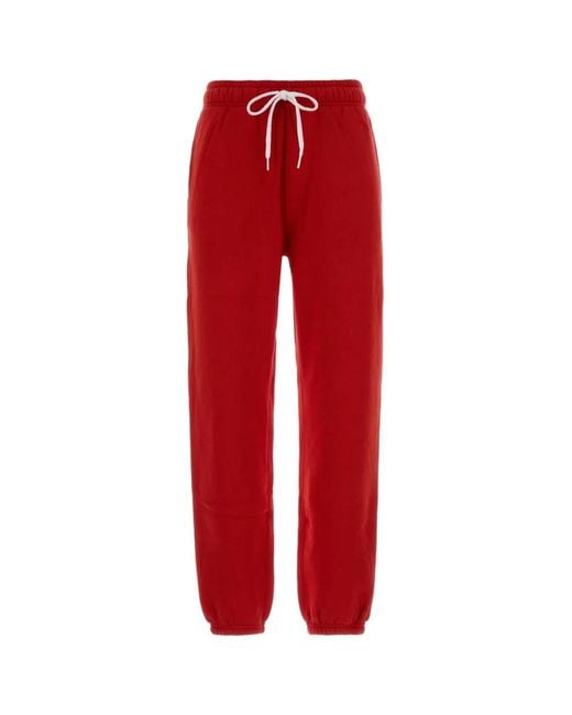 Polo Ralph Lauren Red Cotton Blend Joggers