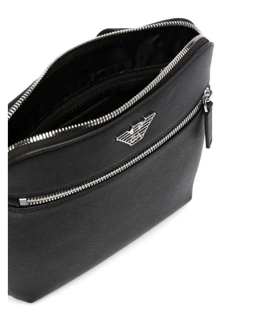 Emporio Armani Black Messenger Bag for men