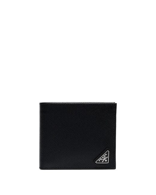 Prada Black Leather Bill Wallets for men