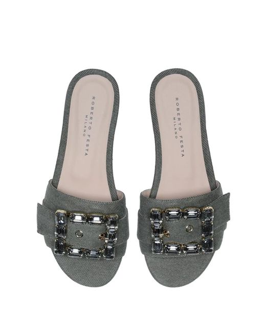 Roberto Festa White Flat Slipper