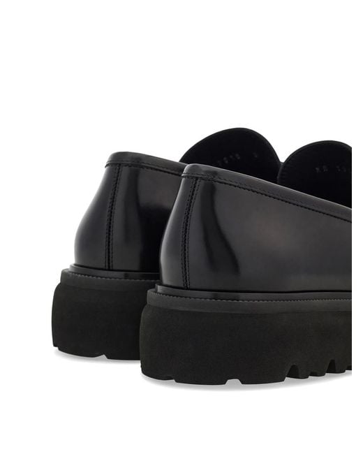 Ferragamo Black Gancini Ornament Loafers for men