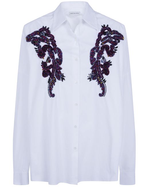 Dries Van Noten Blue "Casia" Embroidery Shirt