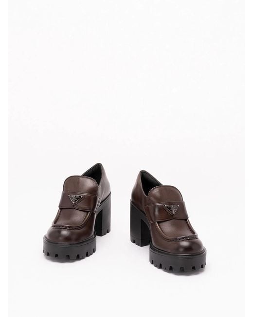 Prada Brown Vintage Leather Loafers