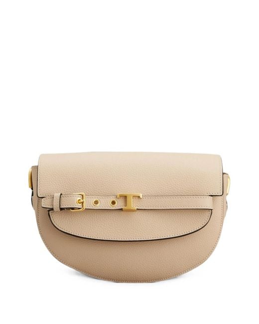Tod's Natural T Signature Mini Leather Shoulder Bag