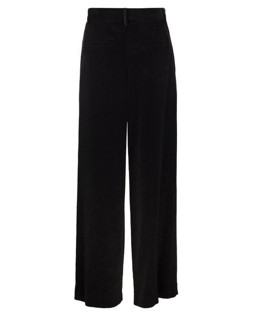 Brunello Cucinelli Black Wide-Leg Corduroy Trousers