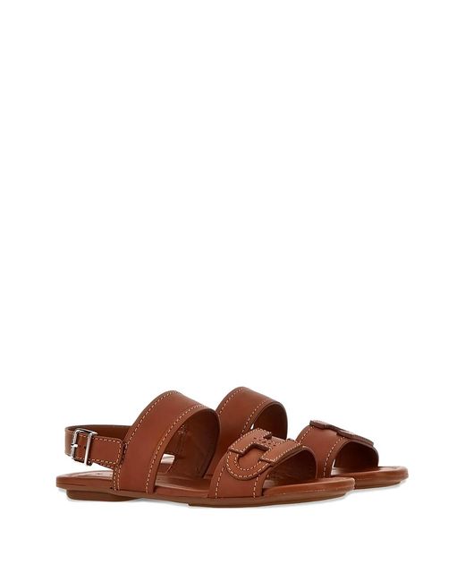 Hogan Brown Flat Sandal Light
