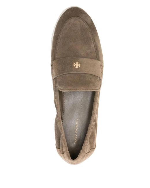 Tory Burch Brown Leather Flat Shoes