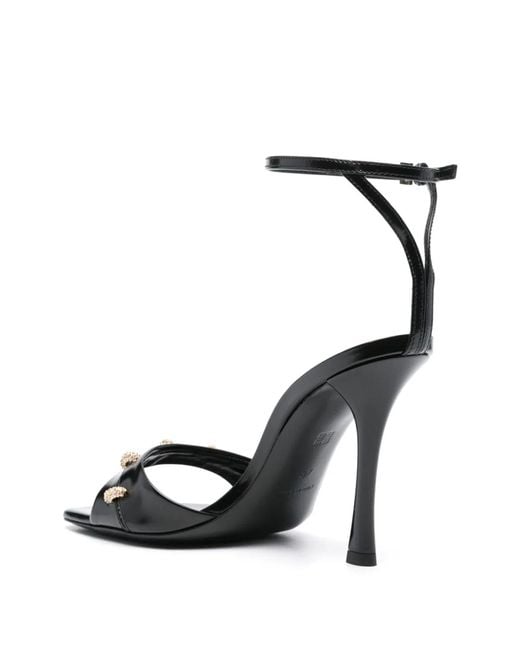 Givenchy Black Stitch Leather Sandals