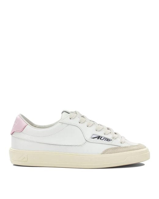 Autry White Windscape Low Leather Nylon Rubber Sneakers