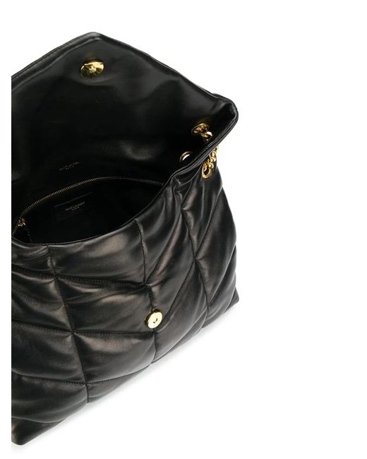 Saint Laurent Black Loulou Puffer Medium Bag