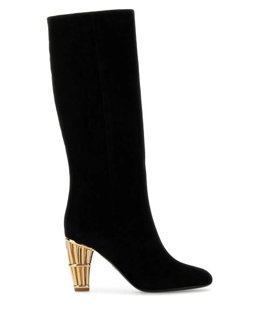 Ferragamo Black Doria Leather Pumps
