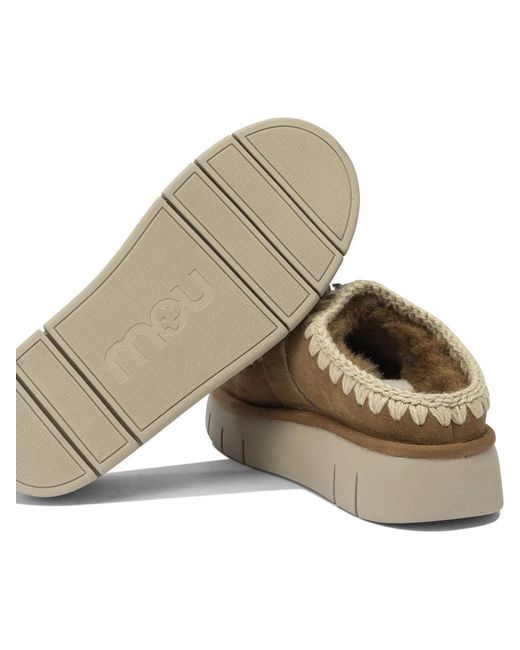 Mou Brown Sheepskin Slippers
