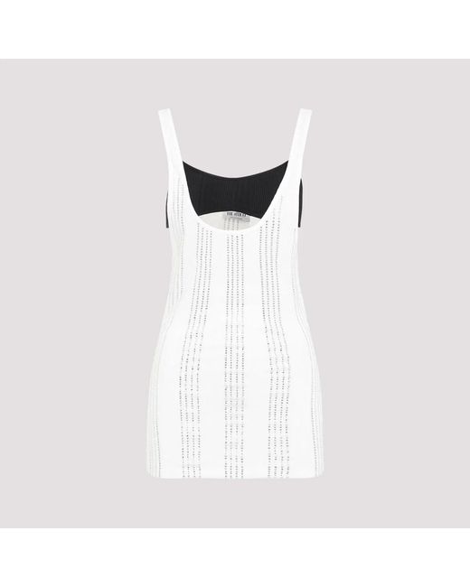 The Attico White Flat Ribbed Jersey Tank Top