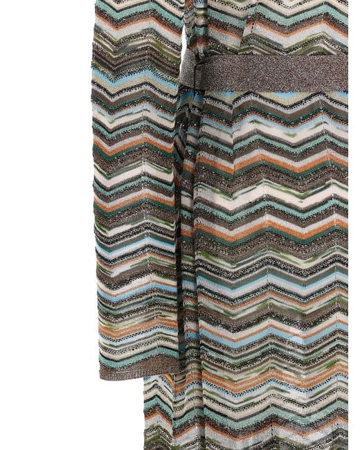 Missoni Gray Chevron Lamé Cardigan