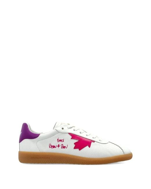 DSquared² Pink Nappa Leather Sneakers