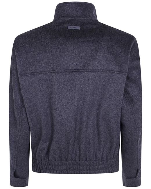 Lardini Blue Wool Bomber Jacket for men
