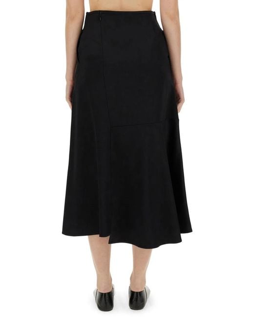 Jil Sander Black Flared Skirt