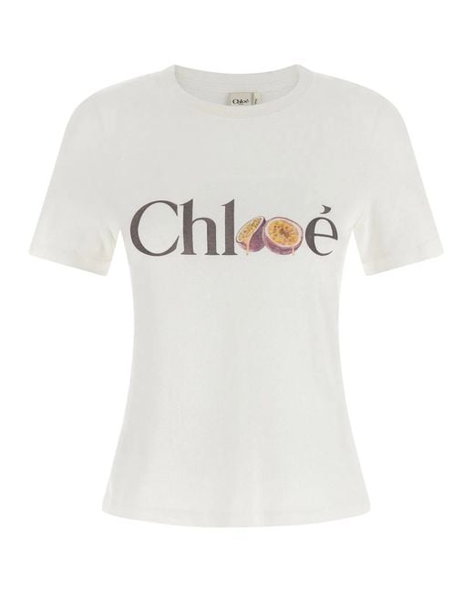 Chloé White Printed T-Shirt