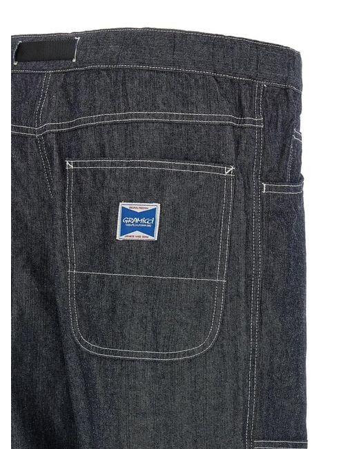 Gramicci Gray 'Japanese Chambray Double Knee' Jeans for men