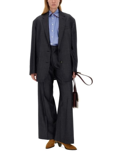 Etro Blue Pegasus Buttoned Over Jacket