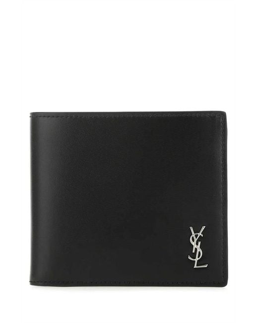Saint Laurent Black Leather Wallet for men