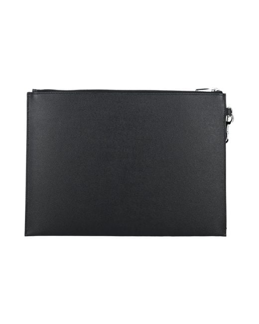Saint Laurent Black Zip Tablet Pouch for men