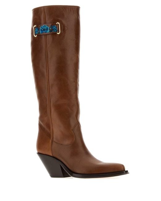 Chloé Brown Leather Azelan Boots