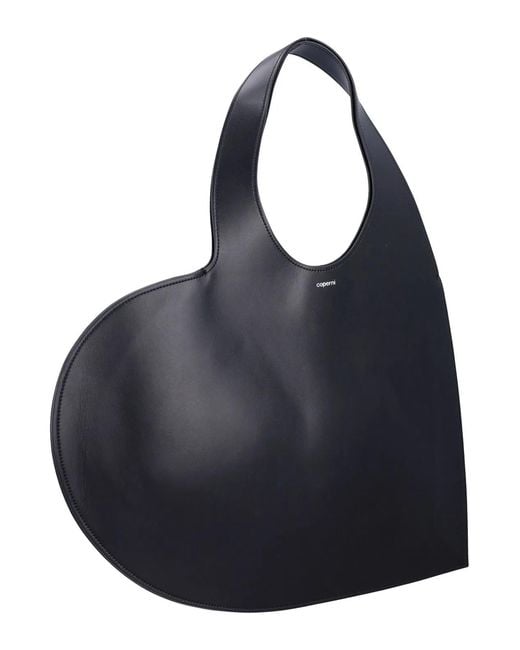 Coperni Black Double Heart Shopper Bag