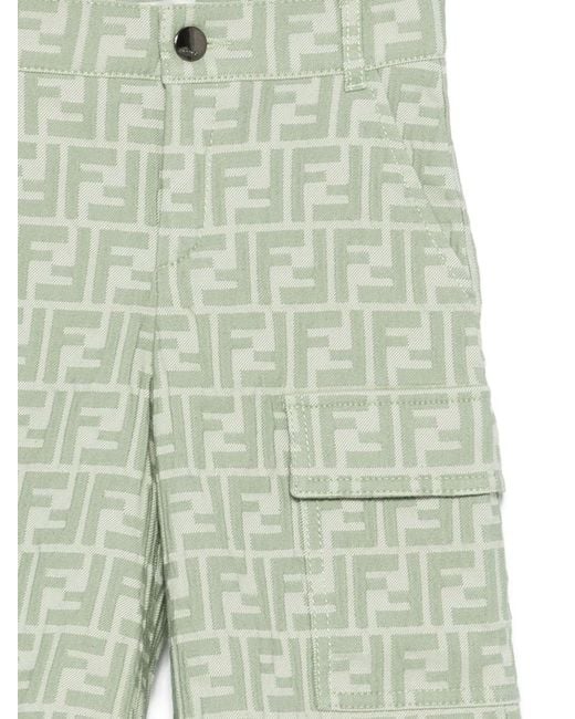Fendi Blue Bermuda With Logo