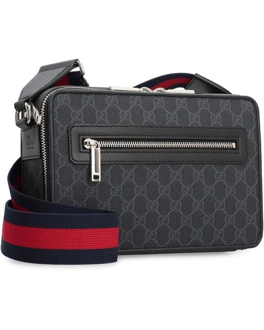 Gucci Black Gg Media Crossbody Bag for men
