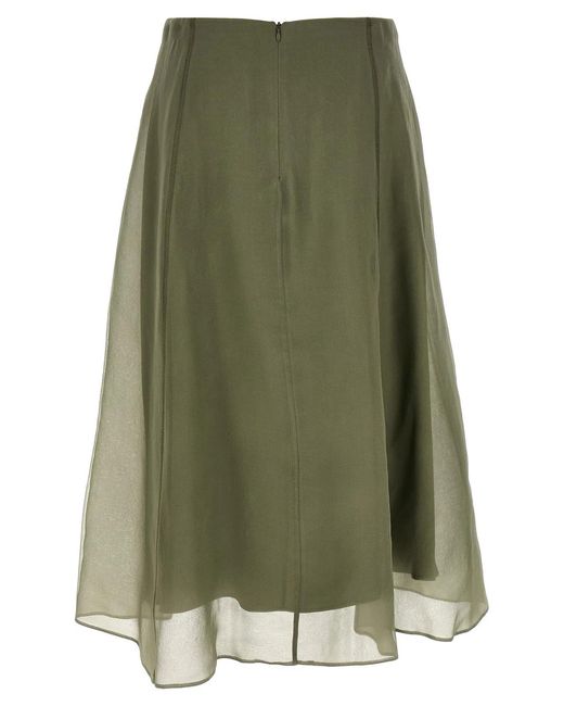 Brunello Cucinelli Green 'Circle' Skirt