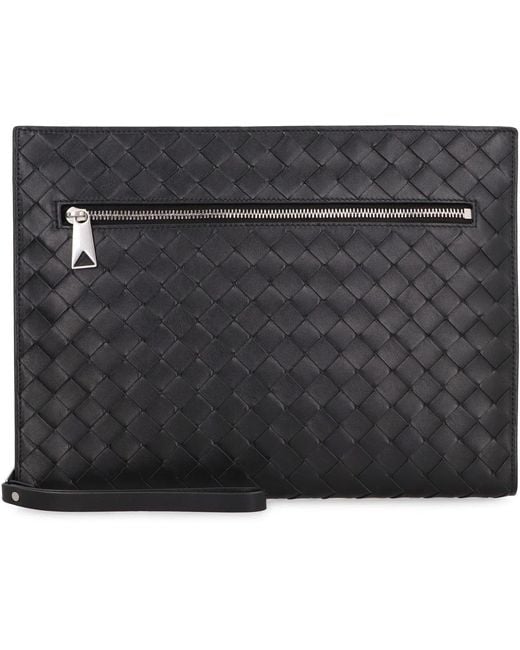 Bottega Veneta Gray Intrecciato Vn Document Case for men