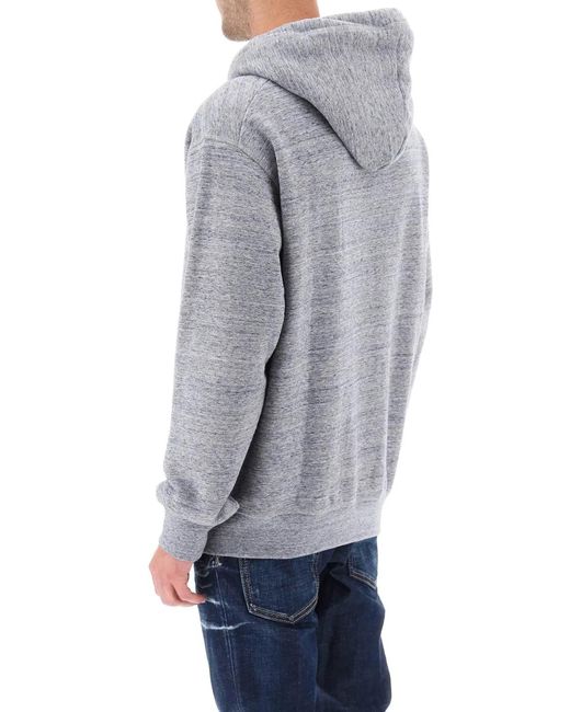 DSquared² Gray Logo Print Hoodie for men