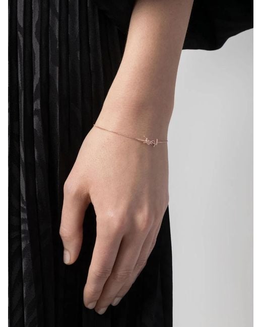 Saint Laurent Metallic Oro Rose Chaine Bracelet