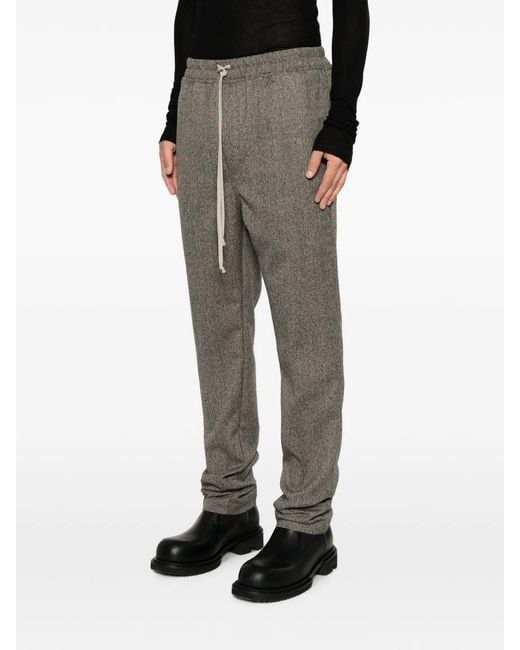 Rick Owens Gray Drawstring Slim-Leg Trousers for men