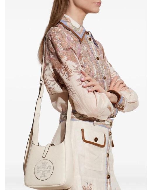 Tory Burch Natural Miller Leather Hobo Bag