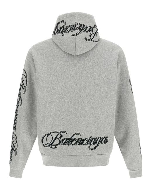 Balenciaga Gray 'Cursive' Hoodie
